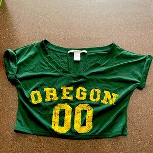 University of Oregon Ducks jersey crop top size small